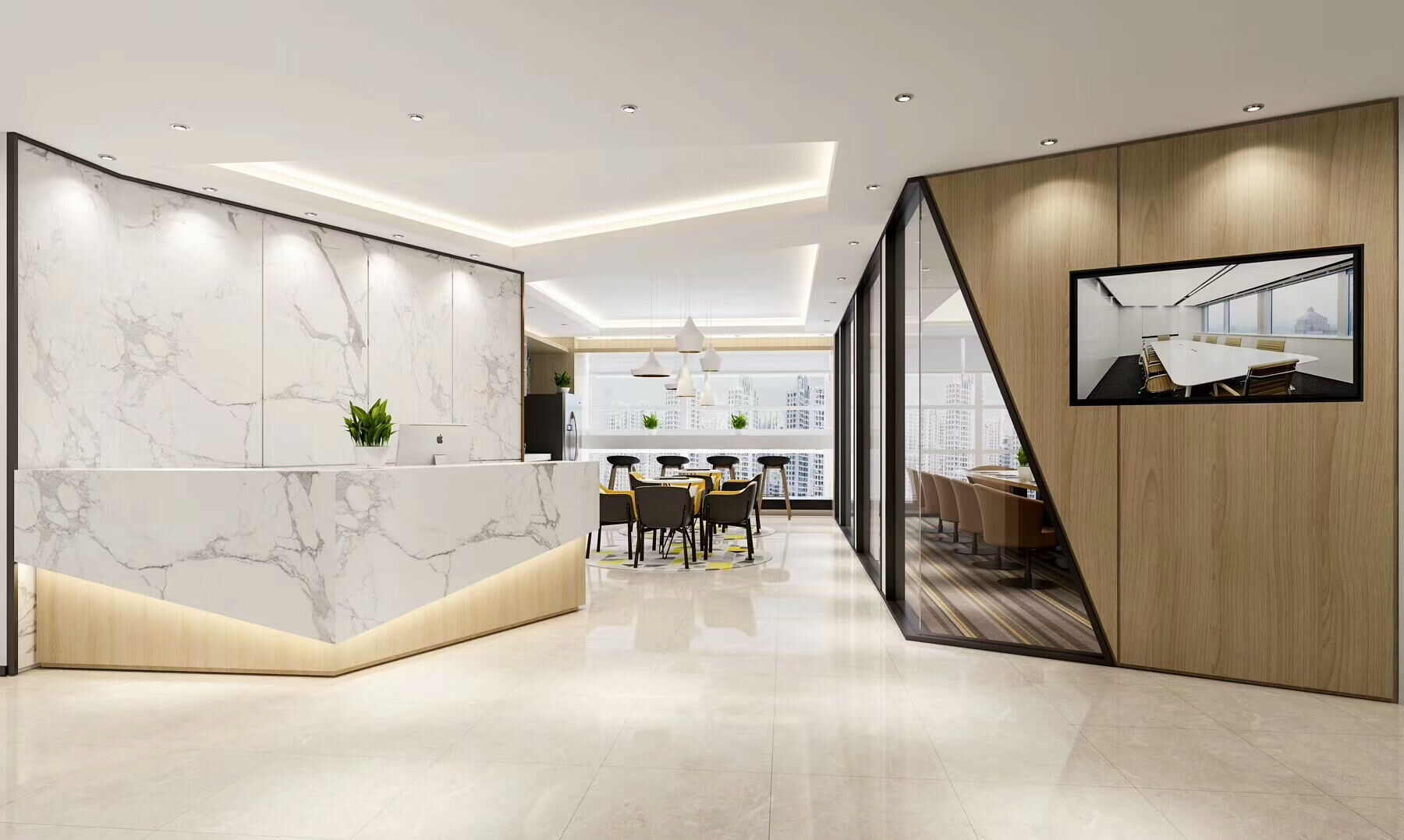 办公室前台装修效果图