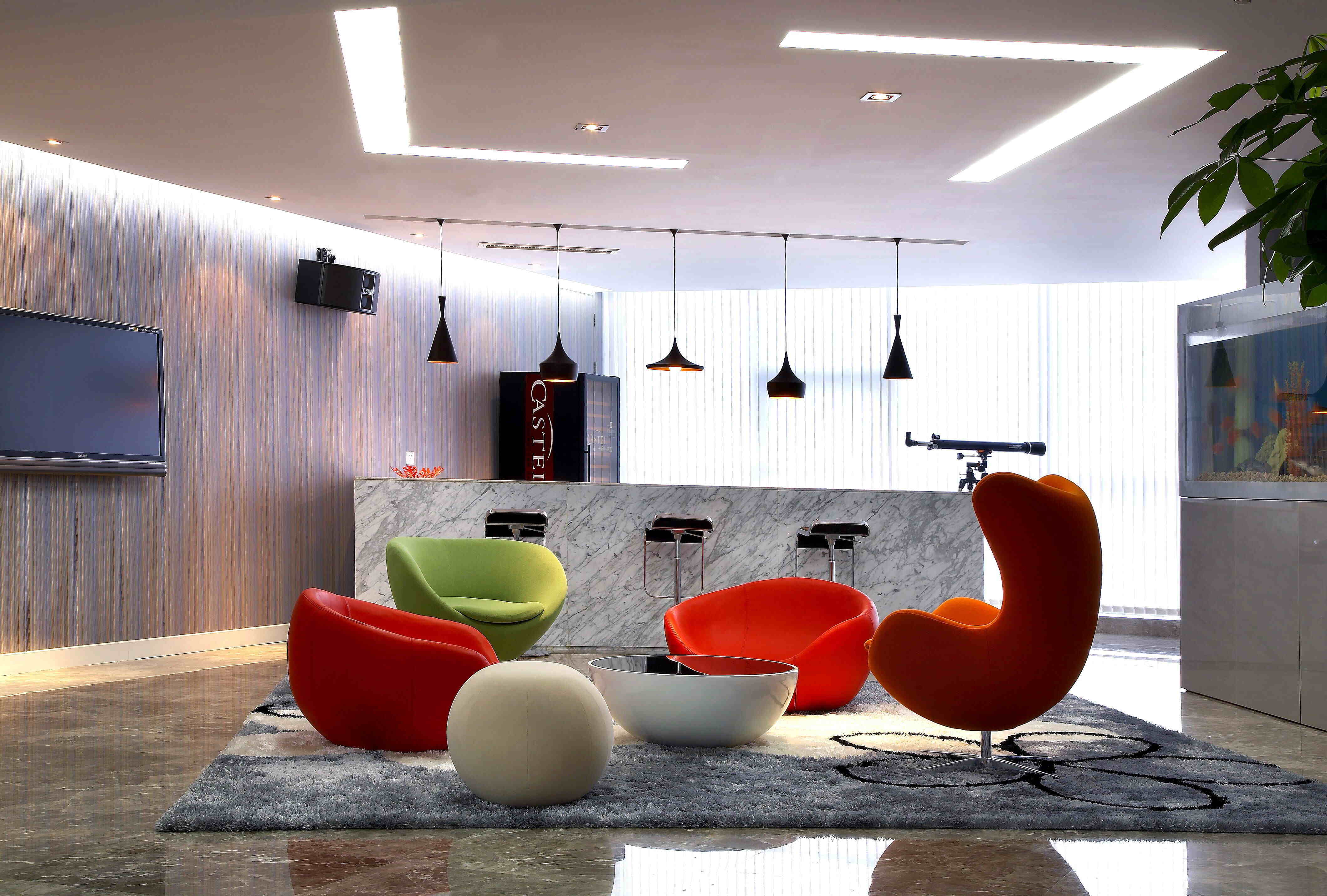 创意企业前台装饰效果图片