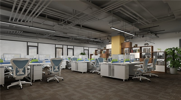 办公室里突兀的大柱子如何装饰设计