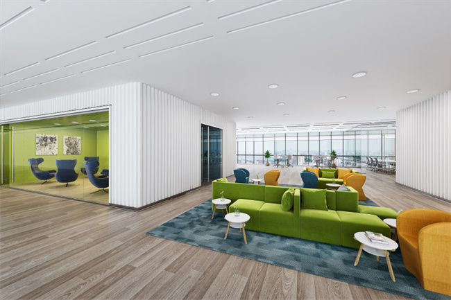 共享办公室高颜值大厅装修设计