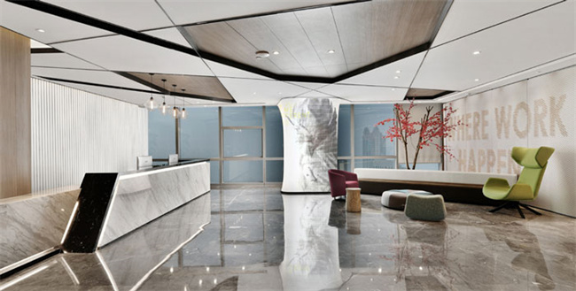 共享办公室高颜值大厅装修设计