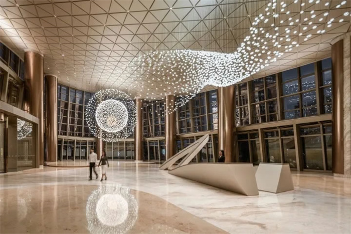 超有设计感的办公楼一楼大堂设计
